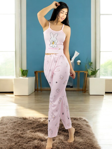 Set De 2 Conjunto Pijama Mujer Blusa Y Pantalón Dama Piyama