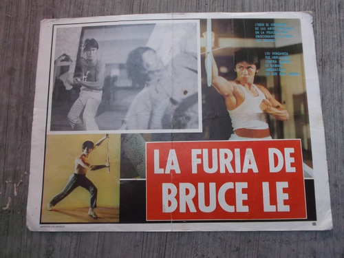 Vintage Cartel De Cine Lobby Card La Furia De Bruce Lee!