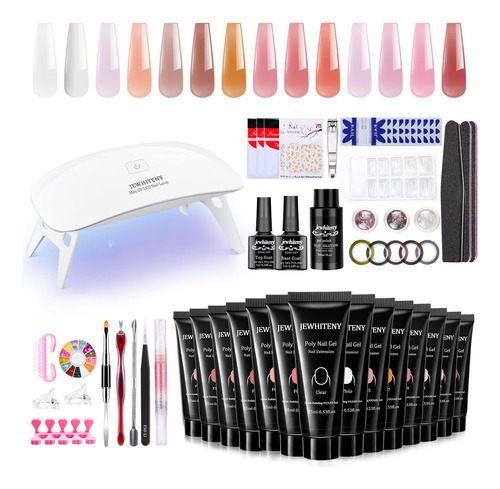 Jewhiteny Kit De Uas Polygel  14 Piezas De Gel De Poligel Pa