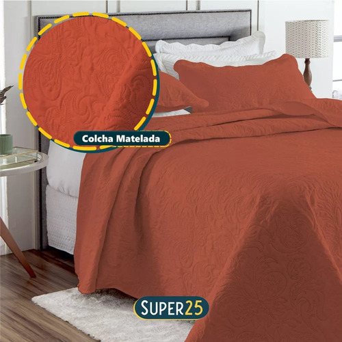 Colcha Cobre Leito Casal Dupla Face Matelado Boutis 3 Peças