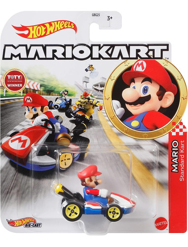 Hot Wheels Gbg26 Mario Kart 1:64 Mario Fundido A Presión Con