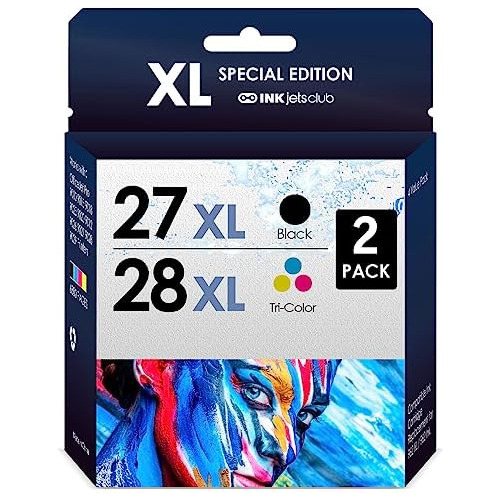 Compatible Ink Cartridge   For Hp 27 & 28 2 Pack (black...