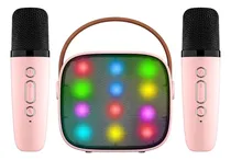 Comprar Rosrrtlm Mini Máquina De Karaoke Con 2 Micrófonos Inalámbricos Para Niños Adultos, 18 Canciones Precargadas, Bluetooth Portátil, Rosa