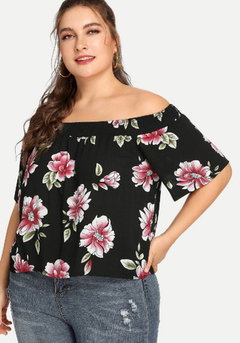 Blusa Con Estampado De Flores
