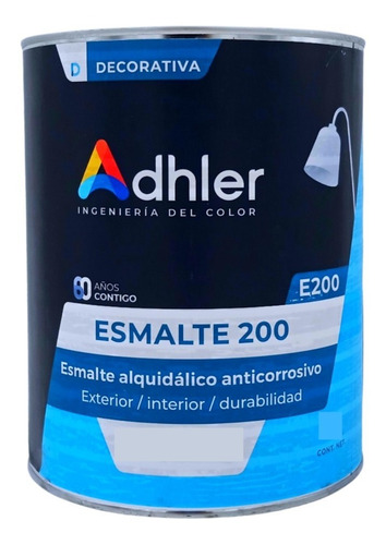 Esmalte Alquidálico 4lt Blanco Mate Adhler