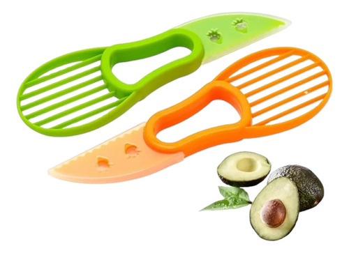 Cuchillo Rebanador Cortador Aguacate 3 En 1 Tajadas Uniforme