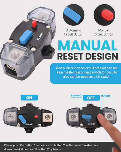 Disyuntor 30a 12-48v Autorecuperación Con Botón De Reinicio
