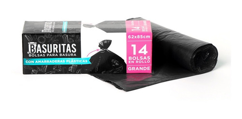 Imagen 5 de 6 de 28 Bolsas De Basura Grandes Basuritas, 62x85 Cm, Pack 2x14