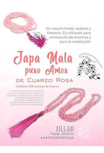 Japa Mala Puro Amor De Cuarzo Rosa 