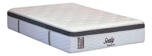 Juego Colchon + Box Topacio/emerald Sealy Matrimonial Color Blanco