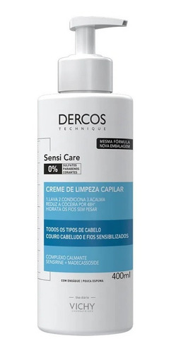 Imagem 1 de 7 de Creme De Limpeza Calmante Dercos Sensi Care 400ml Vichy
