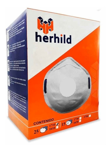 Mascarilla N95 Herhild Tipo 8210 De 3m Caja Con 25 Pzas