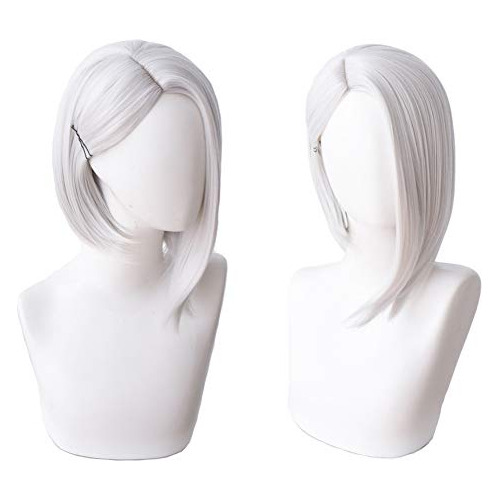 Women S Short Straight Cosplay Wig Silver White Cosplay...