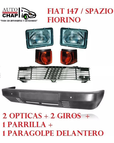 Giro + Optica + Parrilla + Paragolpe Fiat 147 Spazio Fiorino