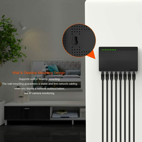 Imagen 8 de 9 de Switch Tenda Gigabit 8 Puertos Lan Fibra 10/100/1000 Mbps