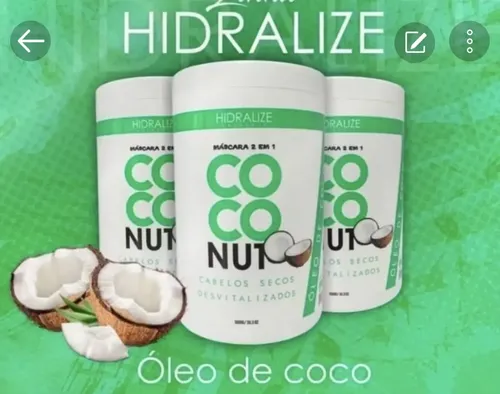 Máscara Hidralize Coconut Óleo De Coco 1kg | MercadoLivre