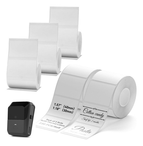 - Etiqueta Adhesiva Térmica De 5 Rollos De 50 X 30 Mm Para
