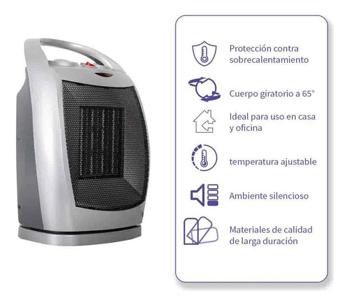 Calefactor De Ambiente Portátil, 1500 W Color Iusa