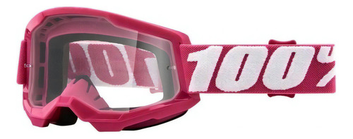 Google 100% Moto/bici Strata 2 Niño Fletcher Clear Lens Color Del Armazón Pink Talla Youth