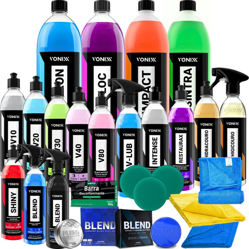 Kit Vonixx Profissional Premium Limpeza Automotiva 