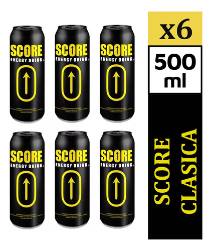 Bebida Energética Score Clásica 500ml Pack De 6 Unidades