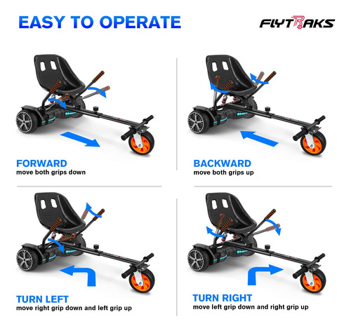 Hoverboard Go Kart Asiento Ajustable 6 A 10 Pulgadas Mmg
