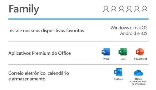 Imagem 2 de 8 de Microsoft Office 365 Family - 6 Usuários - Com 1tb Na Nuvem