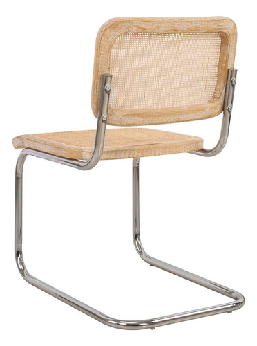 Silla Natural/beige Rattán Y Madera Bauhaus