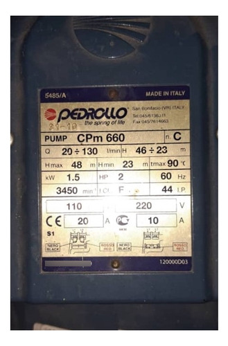 Hidroneumatico Compacto 100lts 2hp Pedrollo Cpm 660 110/220v