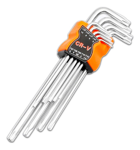 Juego De Llaves Allen Punta Torx Calidad Industrial 9 Pzs Color Acero Inoxidable