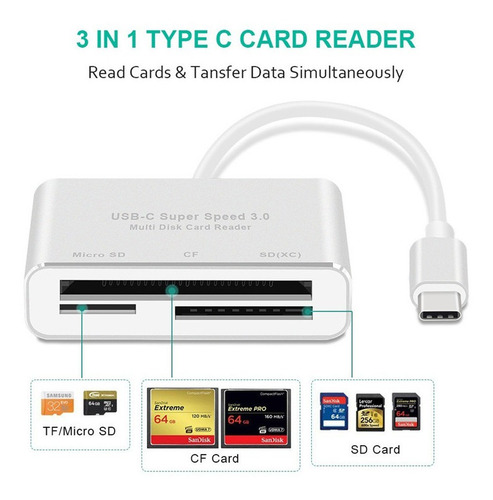 Bakeey Universal 3 Em 1 Tipo-c Usb 3.0 Cf Cartão De Memória