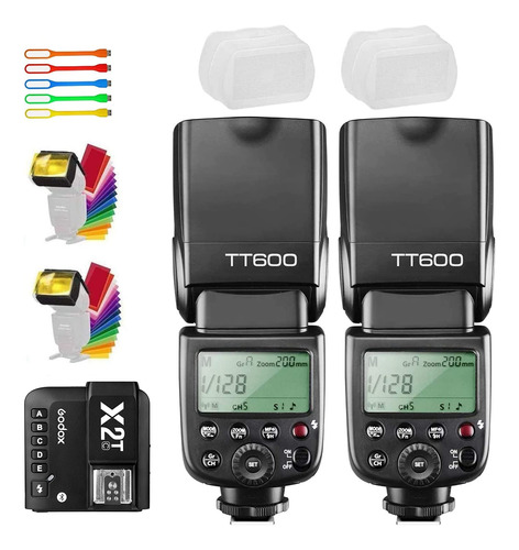 Godox 2x Tt600 Sincronización De Alta Velocidad 2.4g Gn60 .