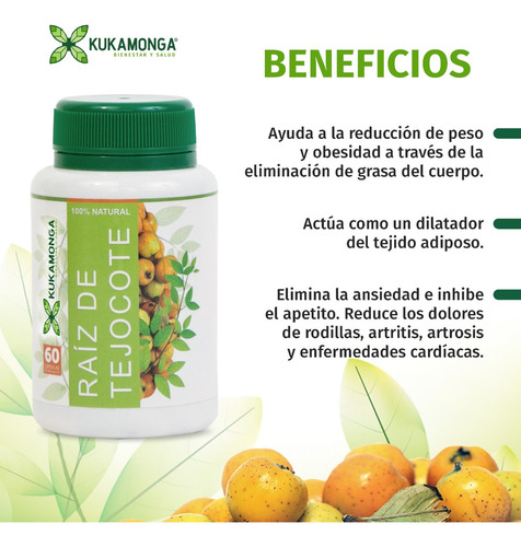 1 Raíz Tejocote Cápsulas + 1 Extracto Raíz De Tejocote Sabor Sin sabor