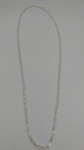 Imagen 5 de 7 de Cadena De Pura Plata Fina Ley .925 50cm X 3mm Tejido Torzal