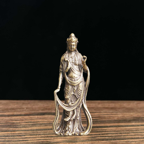 Estatua De Bodhisattva Guanyin De Latón De 4,9 Cm, Adorno