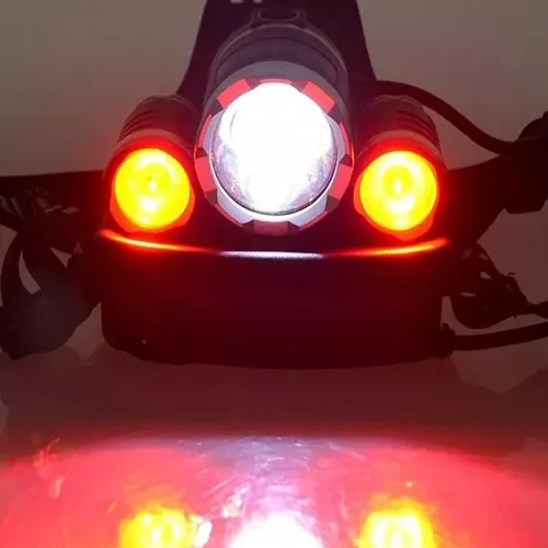 Eurobric Linterna Cabeza Frontal con 3 LEDs Rojos y Blanco