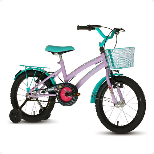 Bicicleta Aro 16 Infantil Stone Drika Lilás Feminina Com Cestinha
