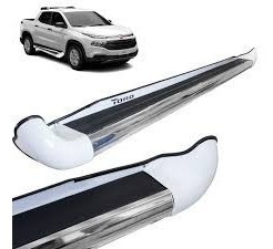 Imagem 2 de 5 de Estribo Personalizado Fiat Toro Branco Perola 2016 2020