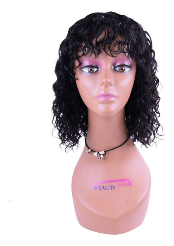 Peruca De Cabelo Humano Natural Com Onda De Água De 35cm