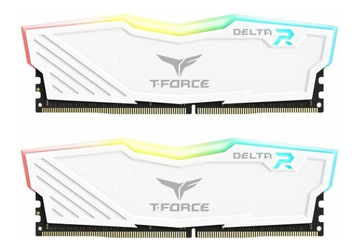Imagen 1 de 2 de Memoria RAM T-Force Delta RGB gamer color Blanco 16GB 2 Team Group TF4D416G3200HC16CDC01