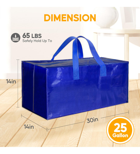 Paquete De 10 Bolsas De Mudanza Grandes Color Azul Resistent