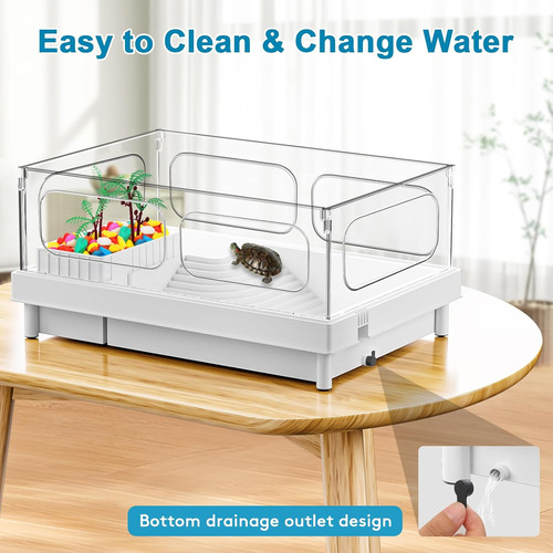 Turtle Tank, Small Turtle Tank Kit, Turtle Aquarium With Fil