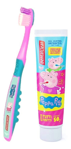 Escova Dental Kids Dentalclean Peppa Pig + Gel Dental 50g
