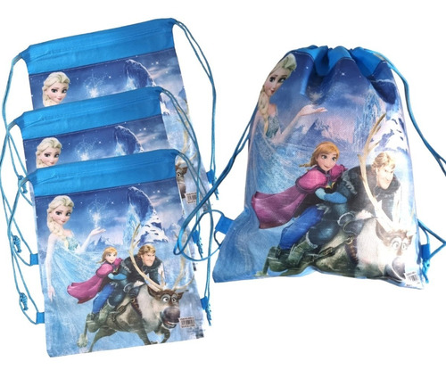 12 Mochilas Frozen Tipo Bolsas Para Dulces O Cotillón