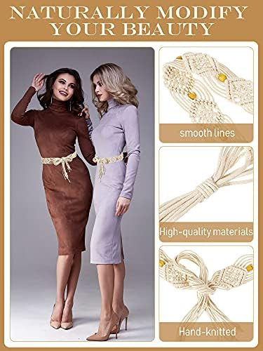 Hercicy Mujeres Estilo Bohemio Cinturón Macramé Trenza Cintu