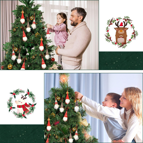 4 Pcs Árbol De Navidad Gnomos Colgantes Adornos Juego De Elf