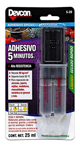 Pegamento Adhesivo Epoxico Transparente 5 Min 25ml Devcon
