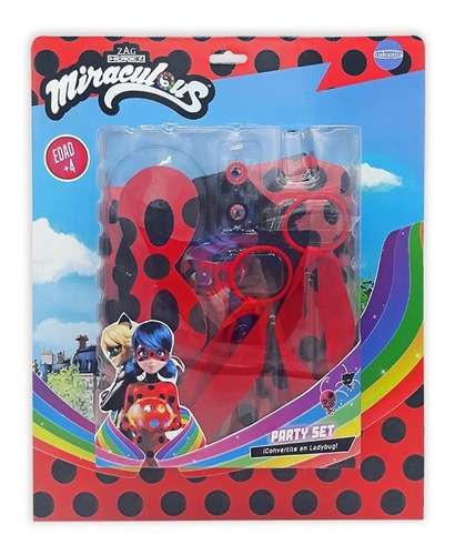Imagen 5 de 8 de Miraculous Set Party Capa Y Acc. Ladybug Art1707
