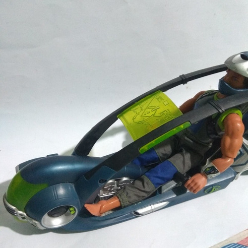 Max Steel Vehículo N-tek Moto Azul Verde Mattel 2004 (Usado)