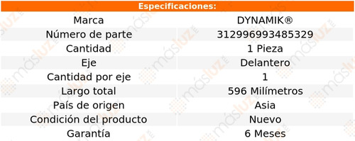 (1) Sensor Para Balatas Del Bmw 320i L4 2.0l 13/15 Dynamik